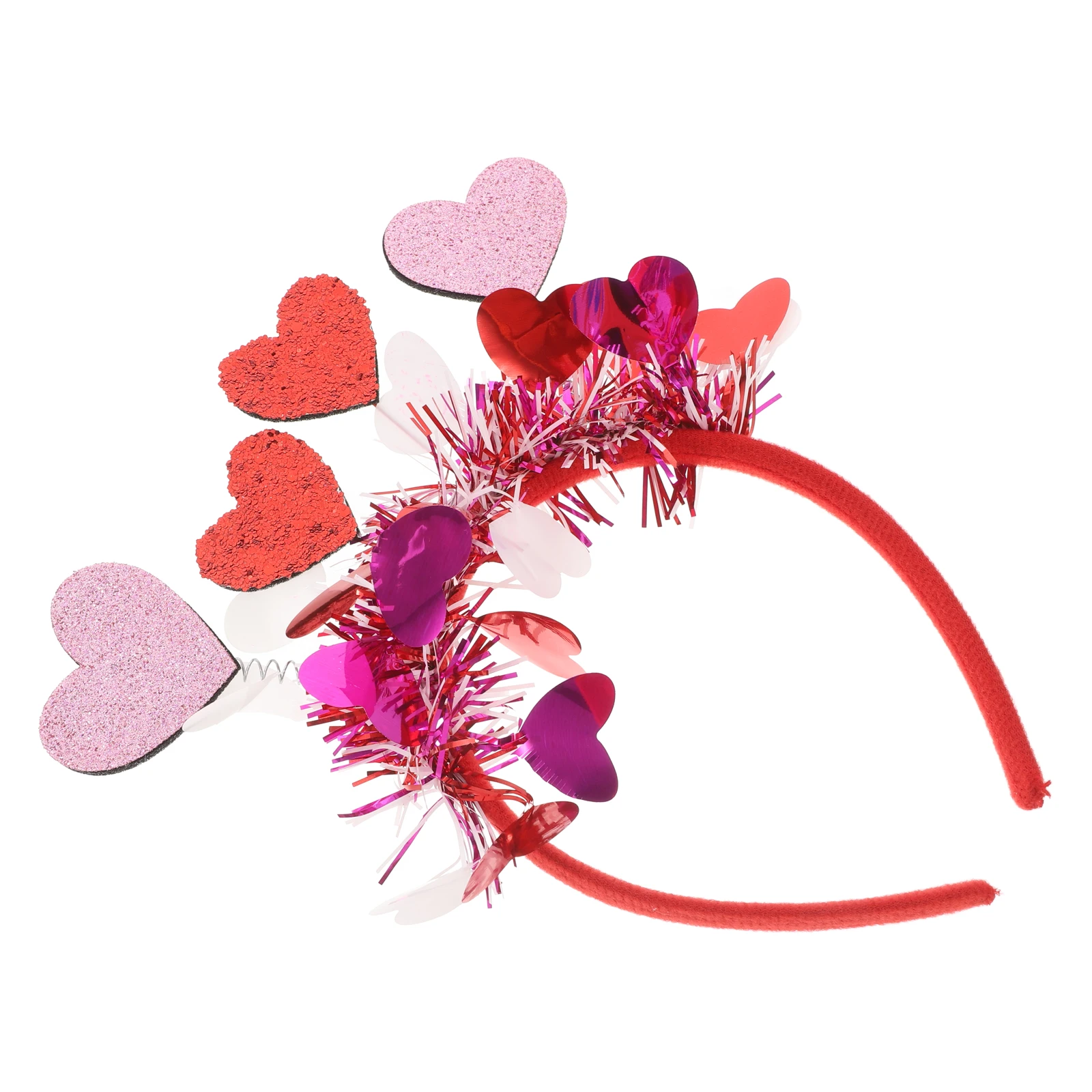 

1pcs Valentine Heart Shaped Headband Red Hoop Glitter Romantic Accessories For Women Wedding Party Decorations Cupid