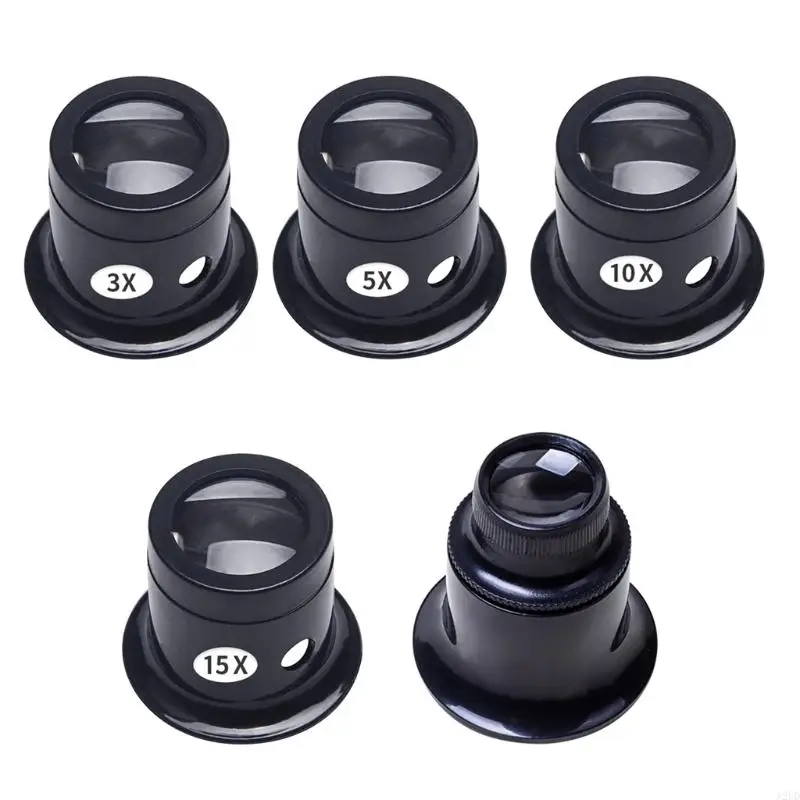 A2UD Jewellers Eye Loupe Loop แว่นขยายแว่นขยาย Monocular สำหรับผู้ทำนาฬิกาซ่อมแซมตา loupe เครื่องมือแก้ว 5 ประเภท
