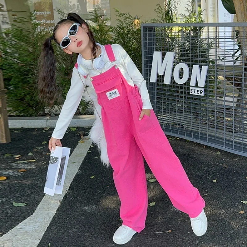 Teen Girl Denim Overalls Blue Jeans 2024 New Summer Hot Deals Child Suspender Trousers Kids Casual Clothes 6 8 10 12 14 Years