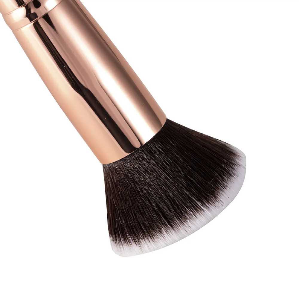 Luxury Champagne Makeup Brushes Flat Top Foundation Brush Large Face Brush Repair Brush Contour Brush for Liquid Cream Powder