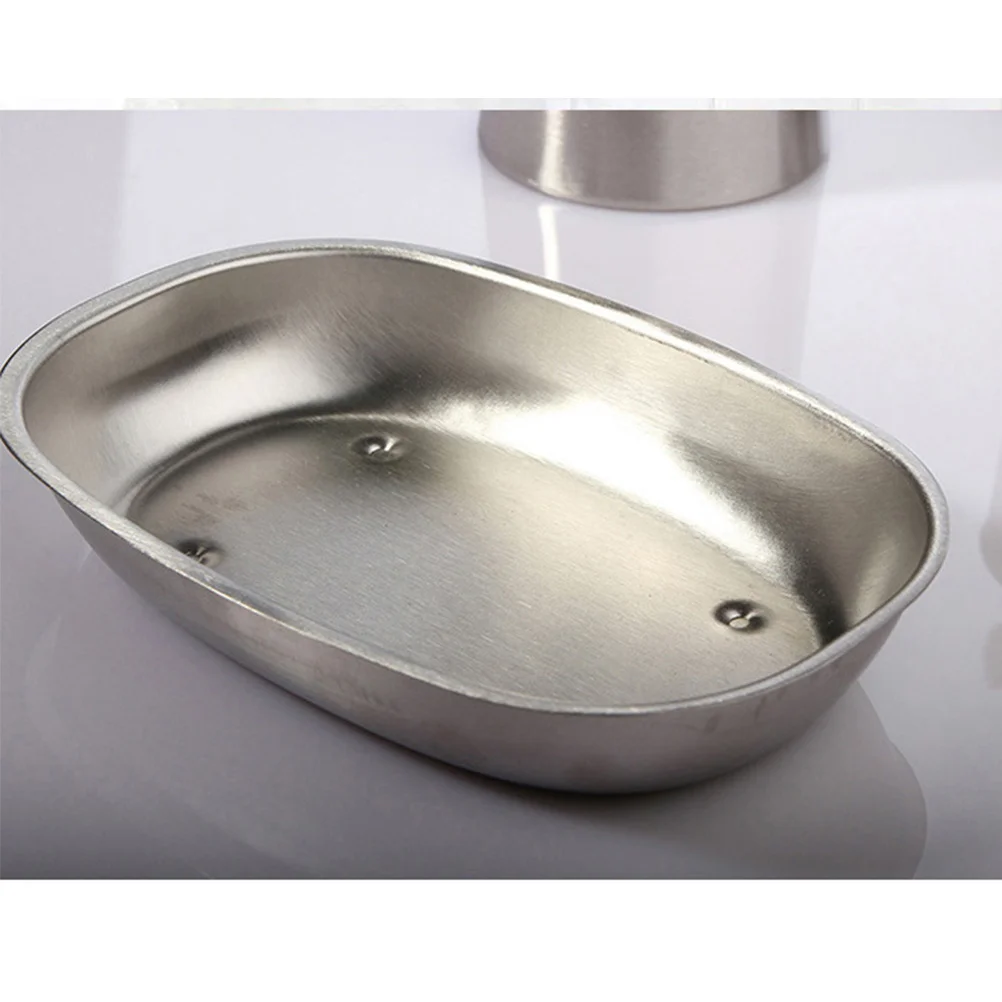 

Stainless Steel Soap Box Double Layer Drainable Design Oval Dot For Bathroom Shower Kitchen Soap Dish Holder Case Tray