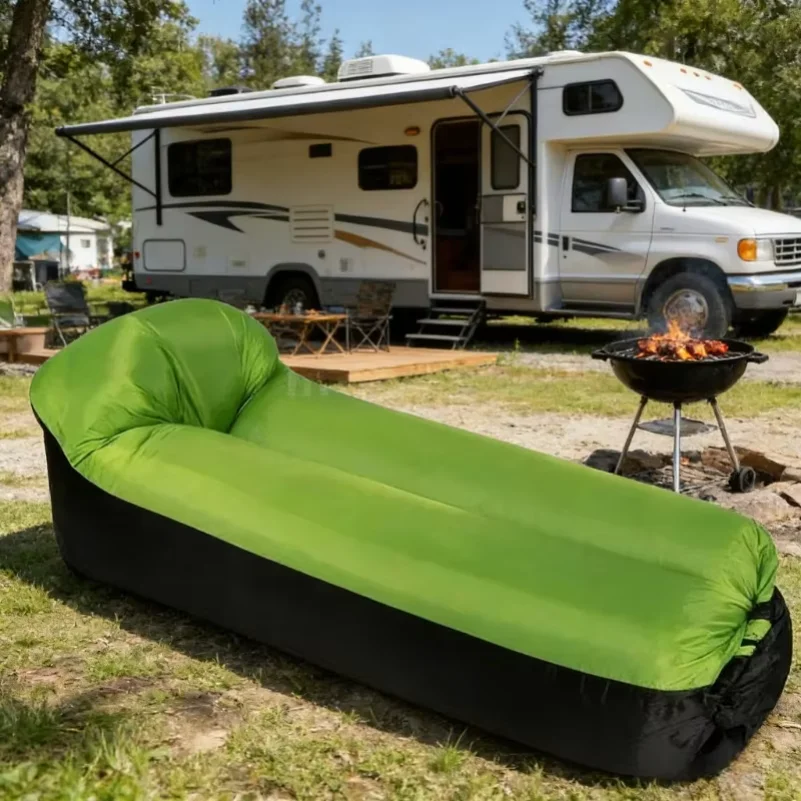 Lazy Inflatable Air Sofa Outdoor Beach Sofa Portable Folding Sleeping Bed Oxford Cloth Camping Furniture 190x70cm
