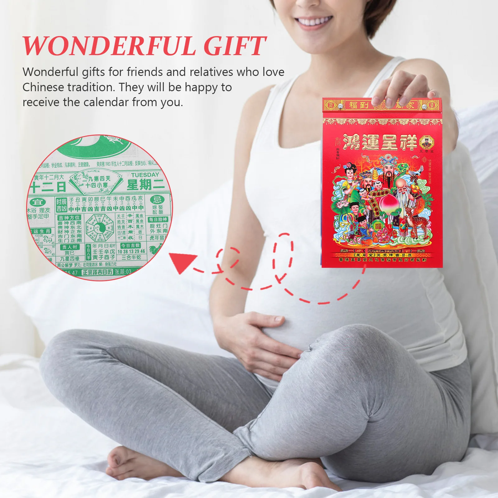 

Chinese Calendar 2023 Year Tearable Paper Traditional Design Rich Content Wedding Birthday Childbirth Housewarming