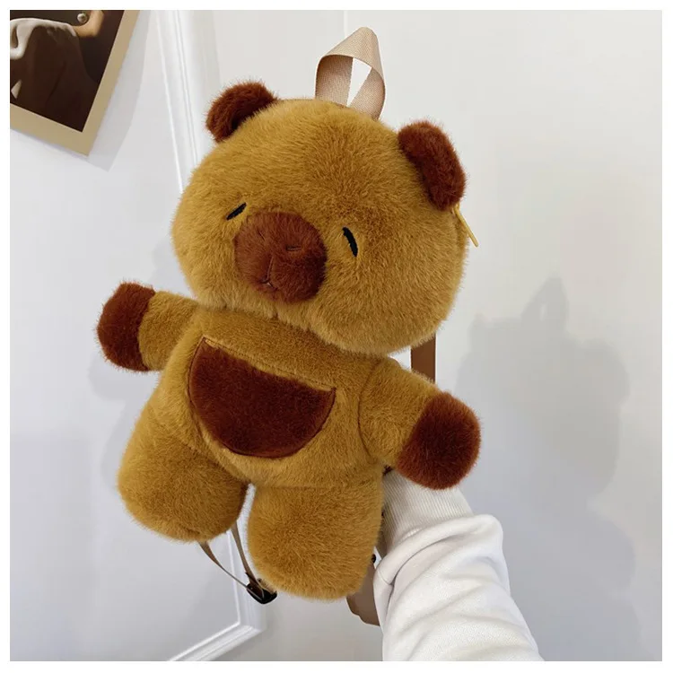 2024 nuovo carino capibara peluche farcito bambola zaino moda cartone animato borsa a tracolla di grande capacità borsa di immagazzinaggio all'aperto regalo di compleanno