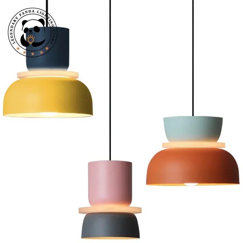 

Nordic Modern Pendant Lights Simple Macaron Colorful LED Chandelier Parlor Bedside Bedroom Study Bar Dining Room Lamp Luminaries