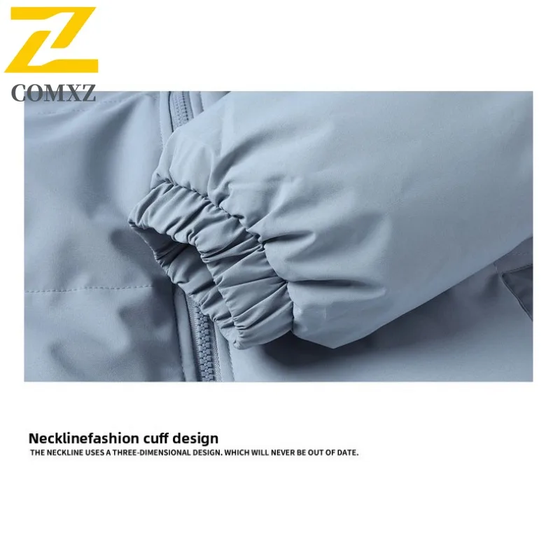 COMXZ Mens Padded Jacket Fashion Stand Collar Outdoor Cycling Thickened Warm Cotton Coat Street Lightweight Winter Jacket