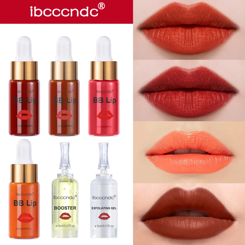 

New 5ml BB Lip Serum Starter Kit Semi Permanent Glow Ampoule Lip Gloss Pigment for Coloring Moisturizing Lips Skin Care