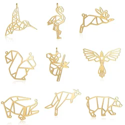 5pcs/lot Stainless Steel DIY Hummingbird Animal Charm Pendant Wholesale Kangaroo Jewelry Findings Necklace Making Top Quality