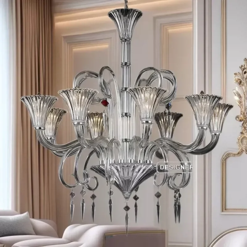 Modern Crystal Chandelier European Style Pendant Light for Living Room Bedroom Dining Area Villa Home Decor Atmosphere
