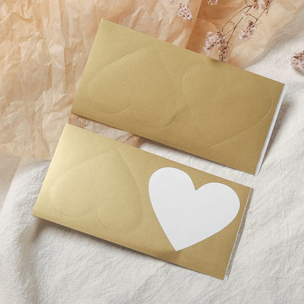 50 szt. Naklejek zdrapki z kartkami z wyznaczeniami miłości, samoprzylepne naklejki w kształcie serca do samodzielnego wykonania, dla dzieci do pisania listów.