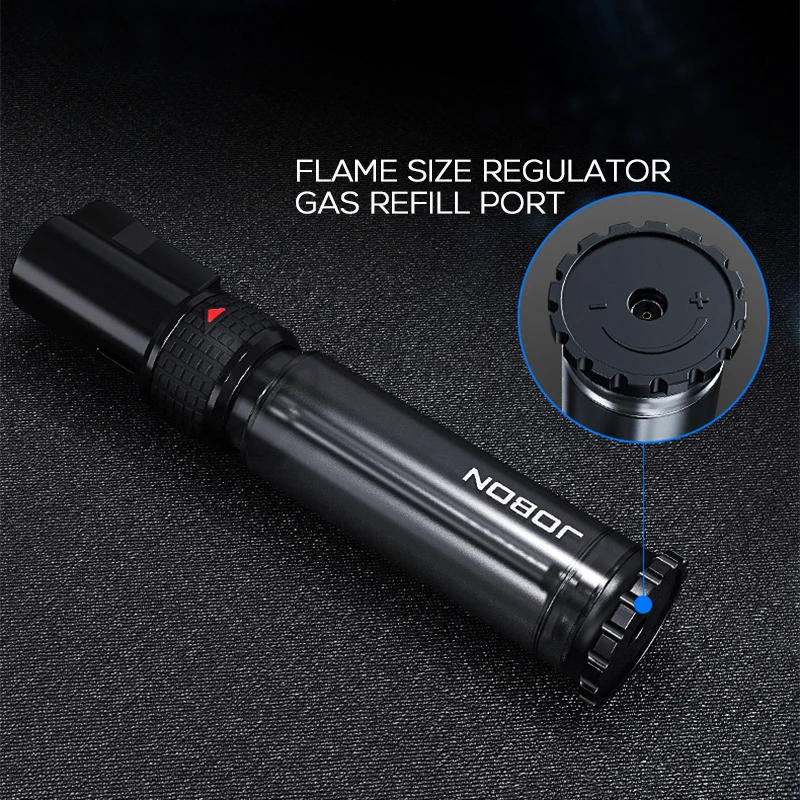 JOBON Cigar Torch Jet Lighter Refillable Butane Windproof Lighters with Gas Window