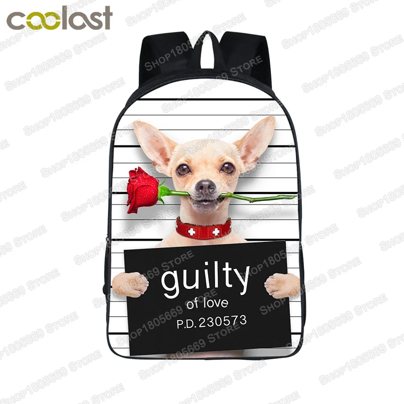 Funny Bad Dog Backpack Bulldog Pug Men Women Rucksack Children School Bags for Teenager Girls Boys School Backpacks Bookbag Gift