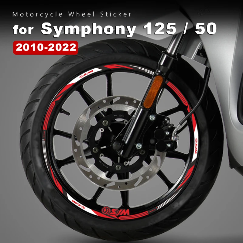 

Motorcycle Wheel Sticker Waterproof Rim Decal Symphony 125 Accessories for SYM Symphony 50 SR 125 2010-2022 2018 2019 2020 2021