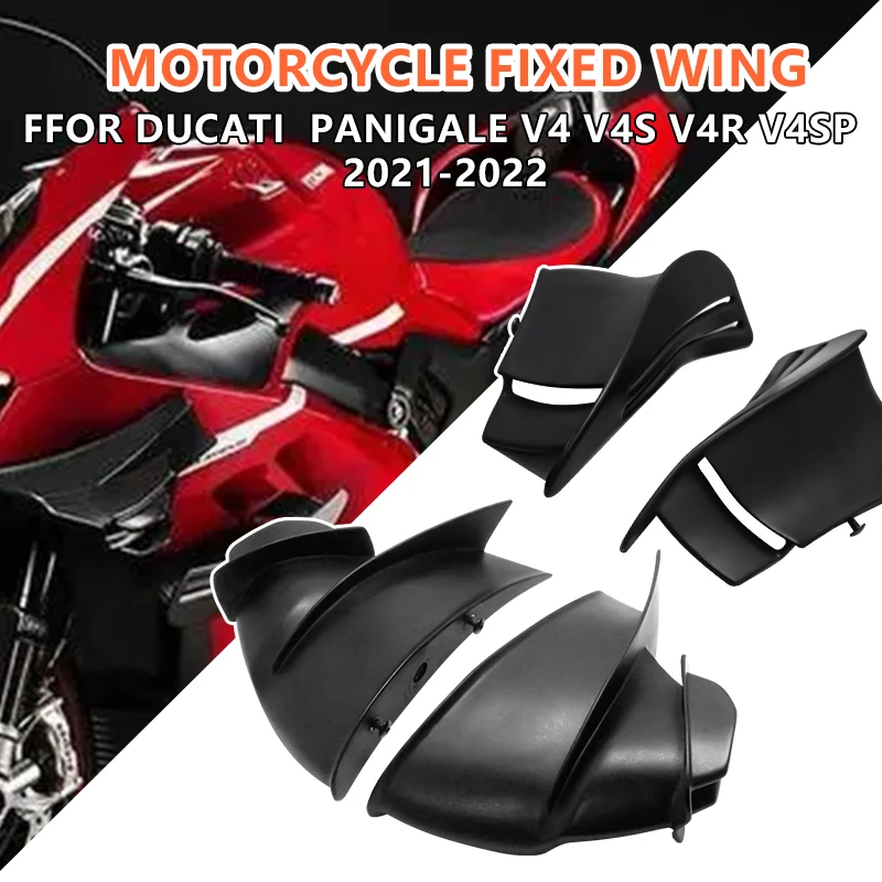 

Motorcycle Fixed Wind Wing for Ducati V4 V4S V4R 2021 2022 Aero Deflector Side Winglet Front Fairing Windshield Accessories 4PCS