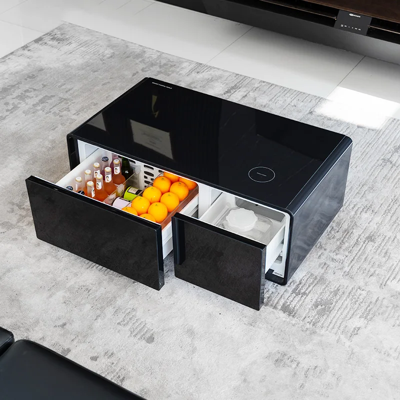 smart furniture multifunctional refrigerator with 2 refrigerated drawers coffee table design