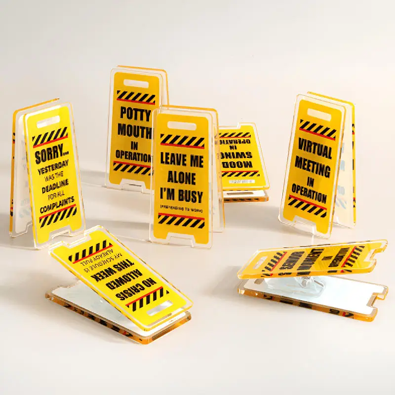 Acrylic Office Decor Desk Warning Sign 