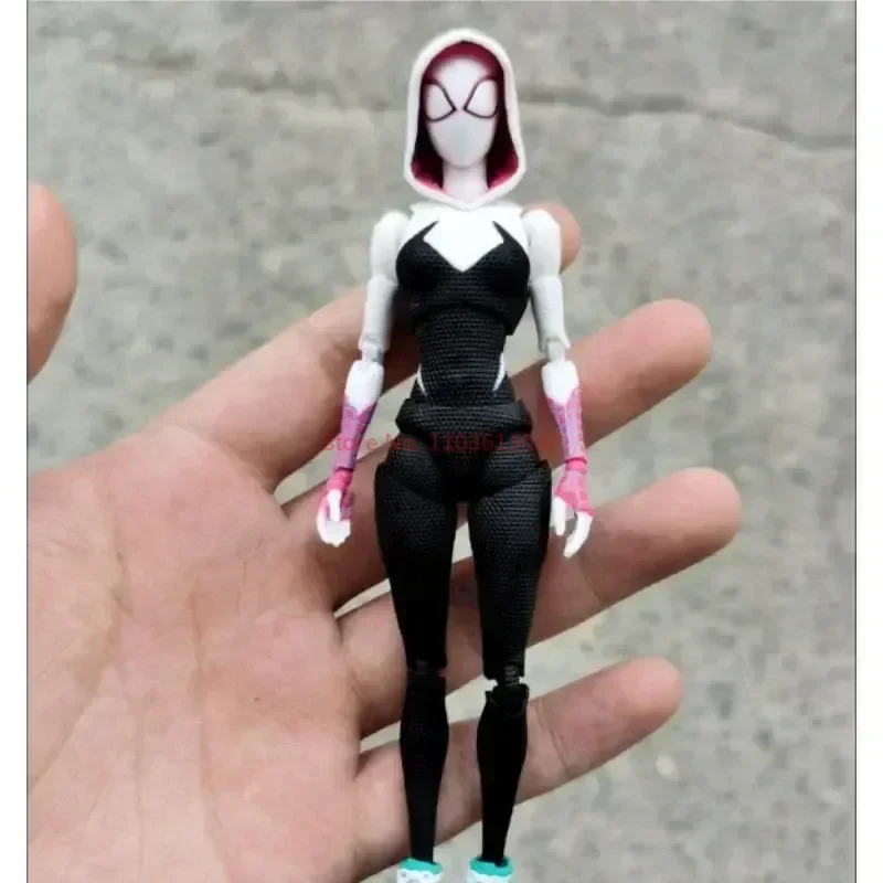 Tokoh aksi Spider-Man Hottoys Marvel S.H.Figuarts Miles Morales Gwen Stacy Spider-Man melintasi figur mainan Spider-Verse