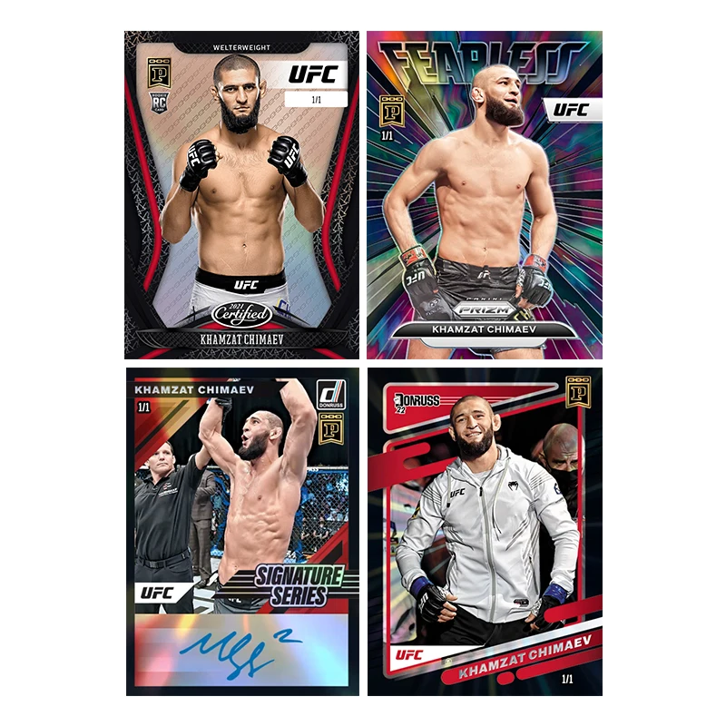 Diy Homemade Panini Select and Prizm UFC Series Khamzat Chimaev Collection Flash Card Toys Gift - view 5