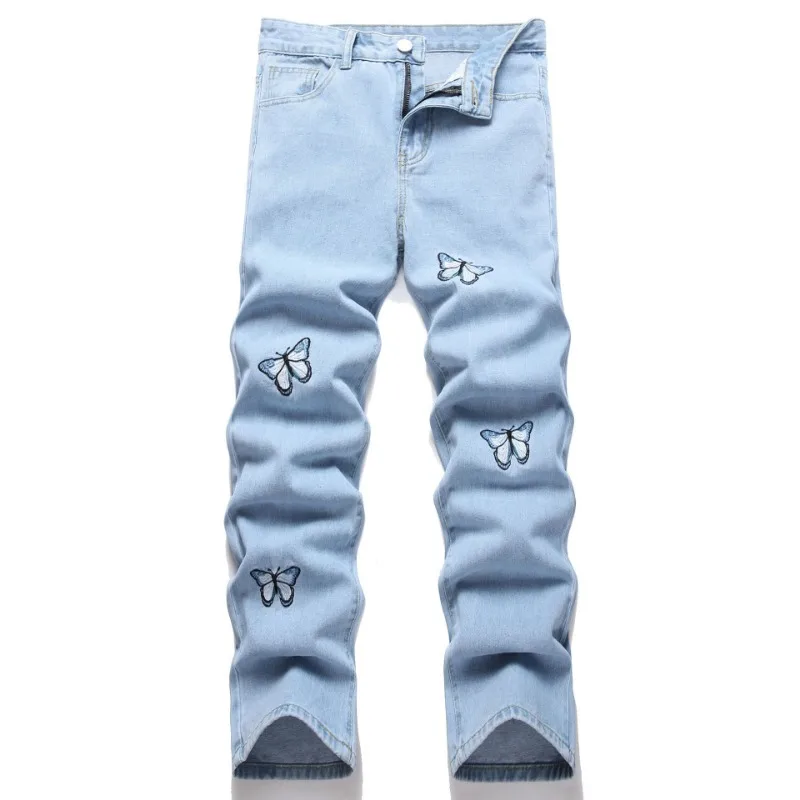 Foreign Trade New Retro Casual Jeans Men's American Trend Loose Trousers High Street Wide-leg Trousers Men