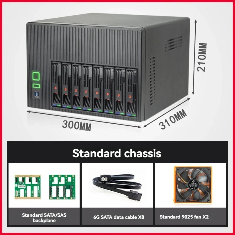 

NAS 8 Disk Hot-swappable Supports 4-slot Large Motherboard File Storage Movie Virtual Machines