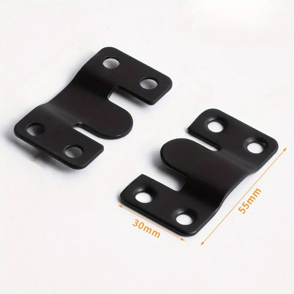 10pcs Stainless Steel Wall Hooks Picture Frame Keyhole Hangers Interlocking Flush Mount Brackets for Sofa Bed Furniture
