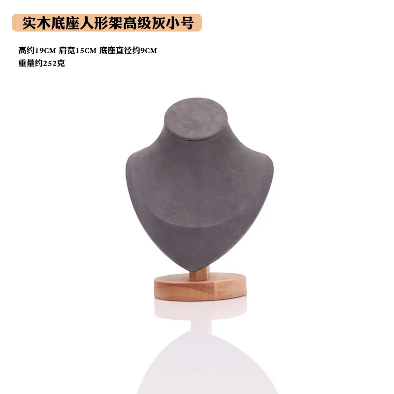 Jewelry Bust with Wooden Base Display Holder Stand Display Necklace Mannequin Model for Bedroom Retail Stores Countertop Shows