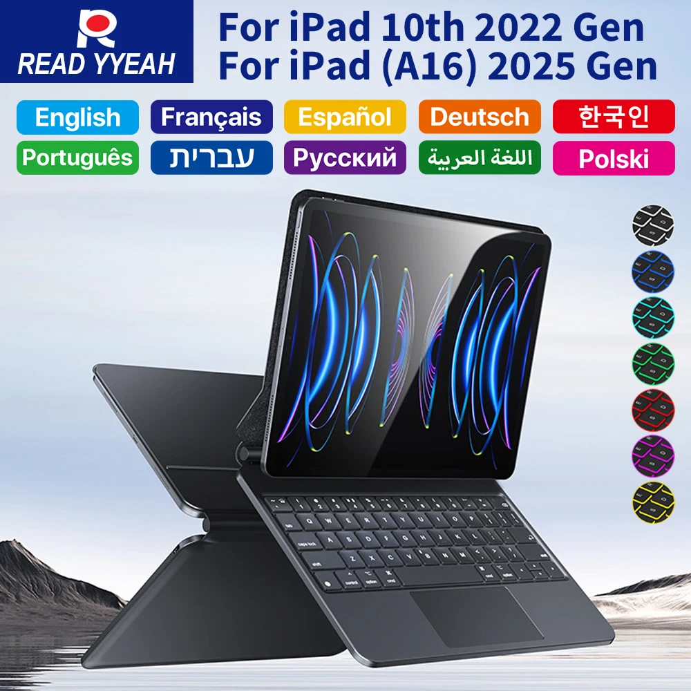 

Magic Keyboard with Touch Panel for iPad 10 11th Magnetic Smart Case for iPad a16 A3354 A3355 A3356 A2696 Tablet Accessories