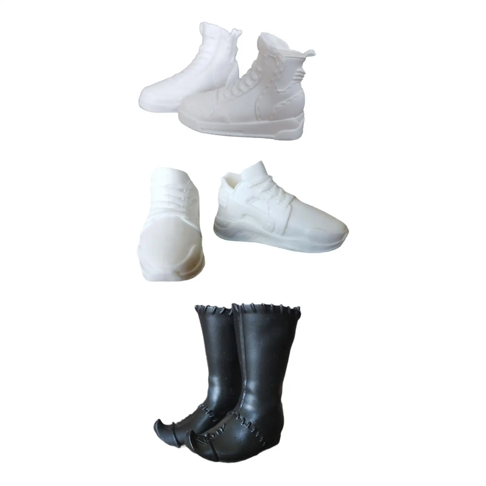 1 6 Scale Boy Shoes Plastic Sneakers DIY Supplies for Men’s Clothing Doll Music Theme Dress Up
