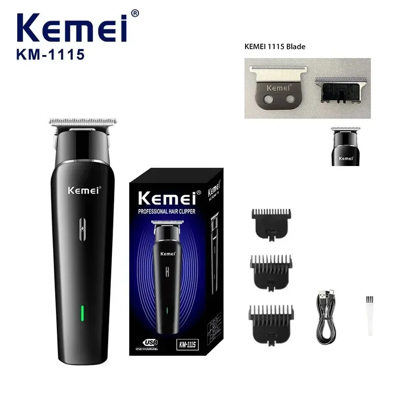 

KeMei Km-1115 Lithium Battery Long Range Low Noise Hair Clipper Fast USB Charging Design Hair Clipper