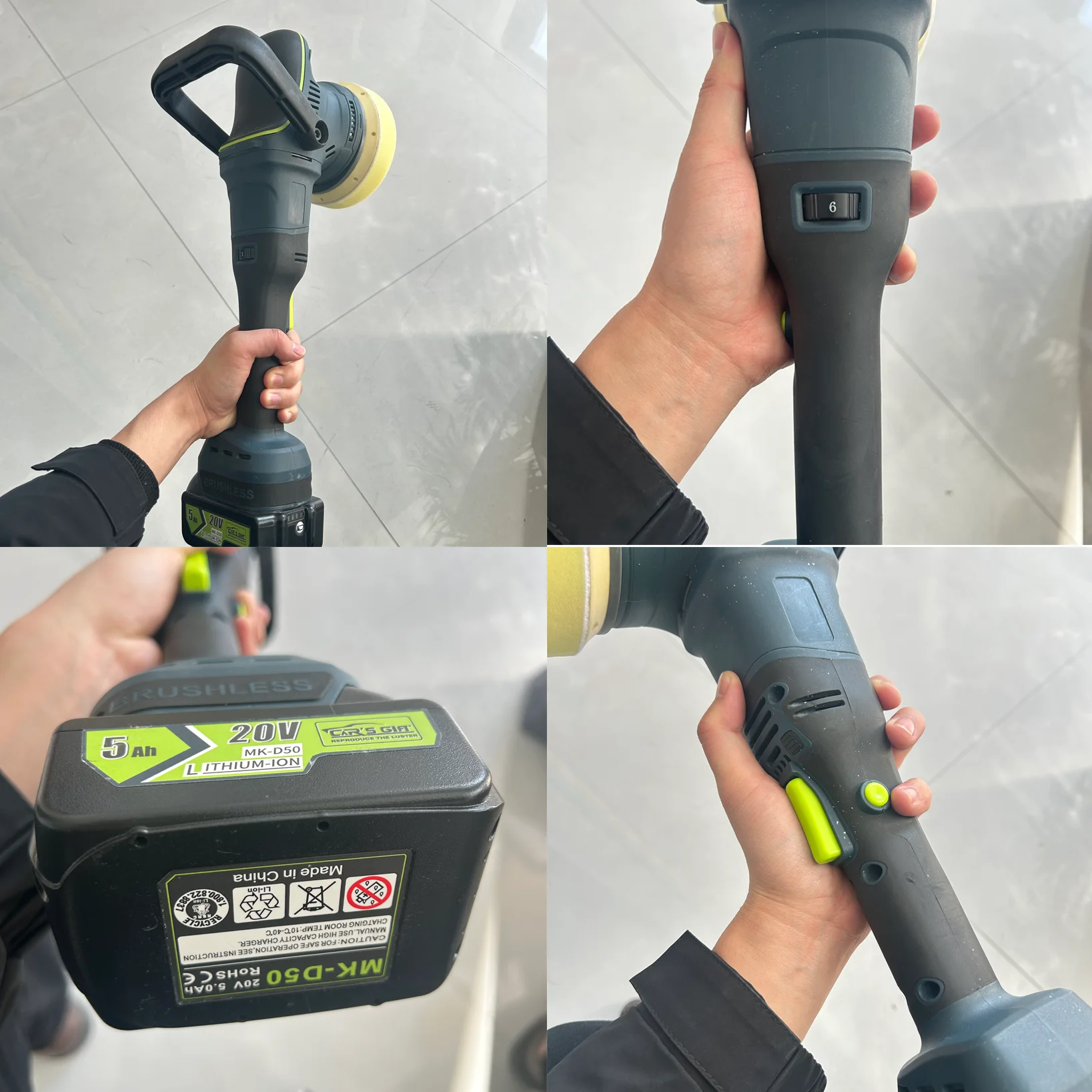 Electric Cordless Car Polisher Machine Wireless Battery Buffer  Dual Action Car Polisher Machine