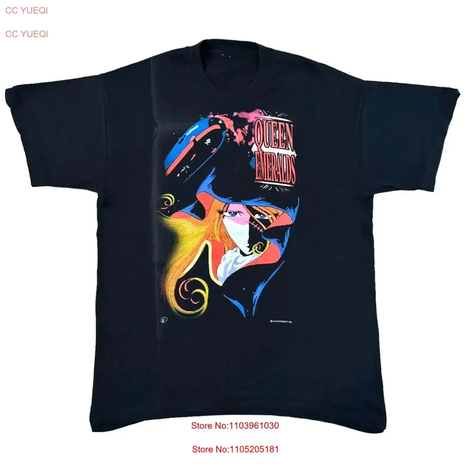 Queen Emerald Leiji Matsumoto Vintage Anime T Shirt vintage Washed Slightly Breathable fashion Unisex Stylish streetwear