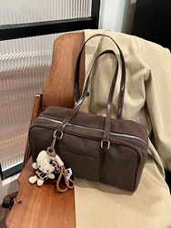 Casual Large Capaci Suede oulder Bag Women's 2026 New Autumn Winter Retro Brown Commuter Pillow Bag Tote Bag
