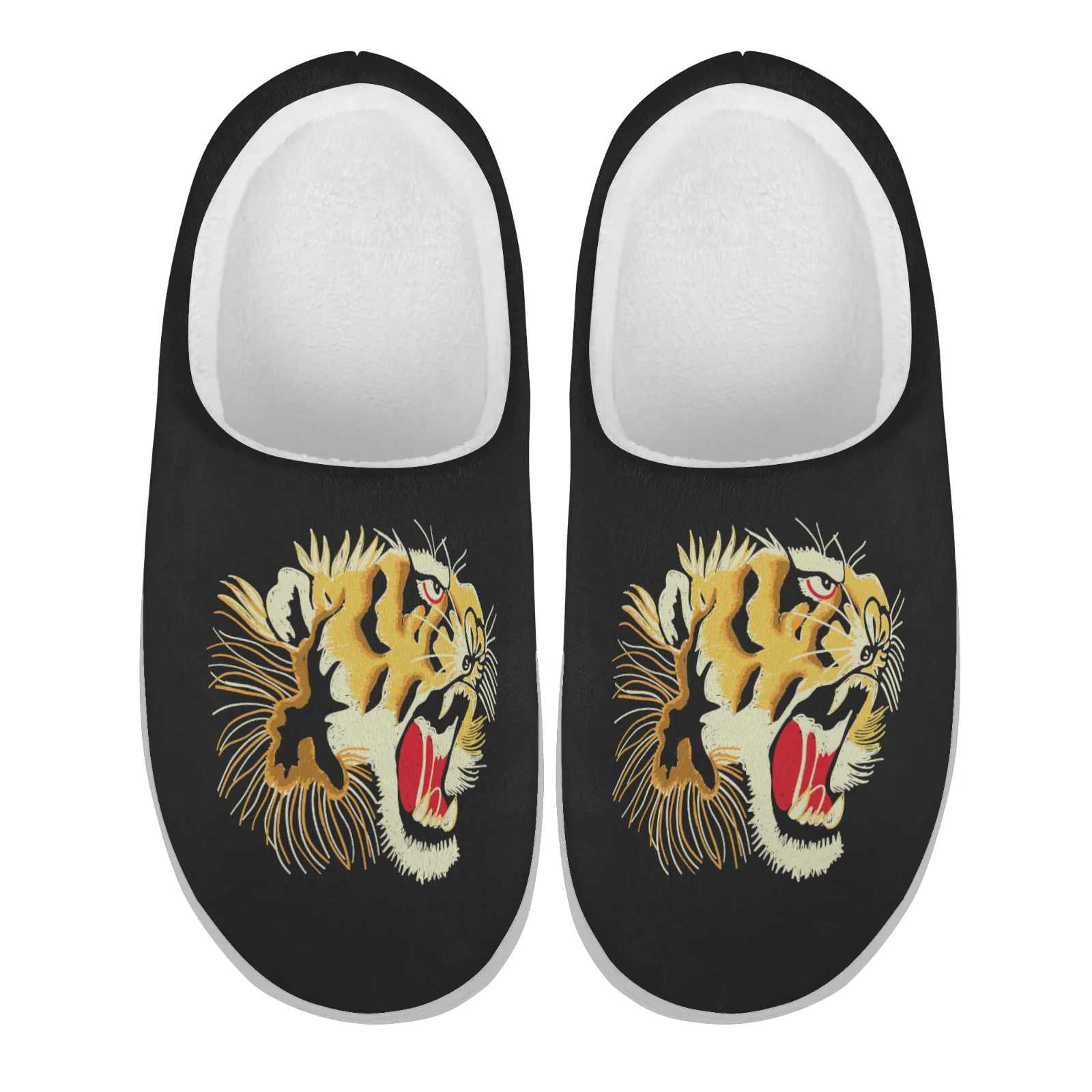 

Custom Shoes Wild Tiger Print Home Cotton Custom Slippers High Quality Plush Fashion Casual Keep Warm Shoes Thermal Slipper