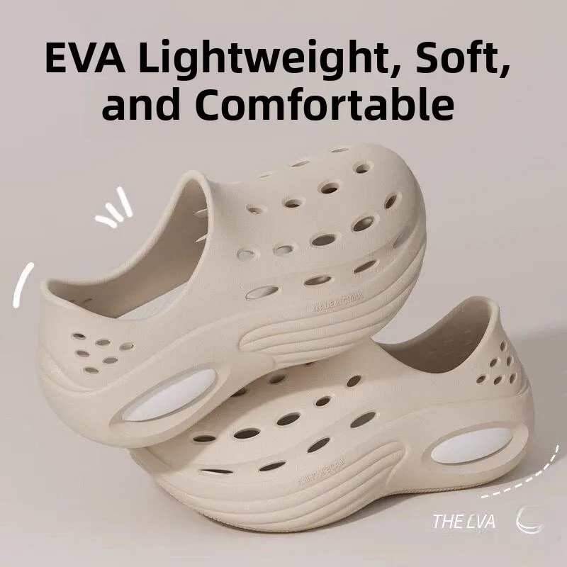 

Men's Thick Bottom Sandals Summer Outdoor Anti-Slip Soft Bottom Beach Water Walking Driving Head Cover Shoes BZ Casual Slip-O...