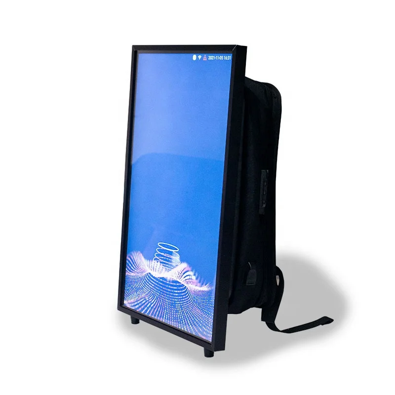 

Walking lcd backpack 24 inch rucksack billboard walking billboard