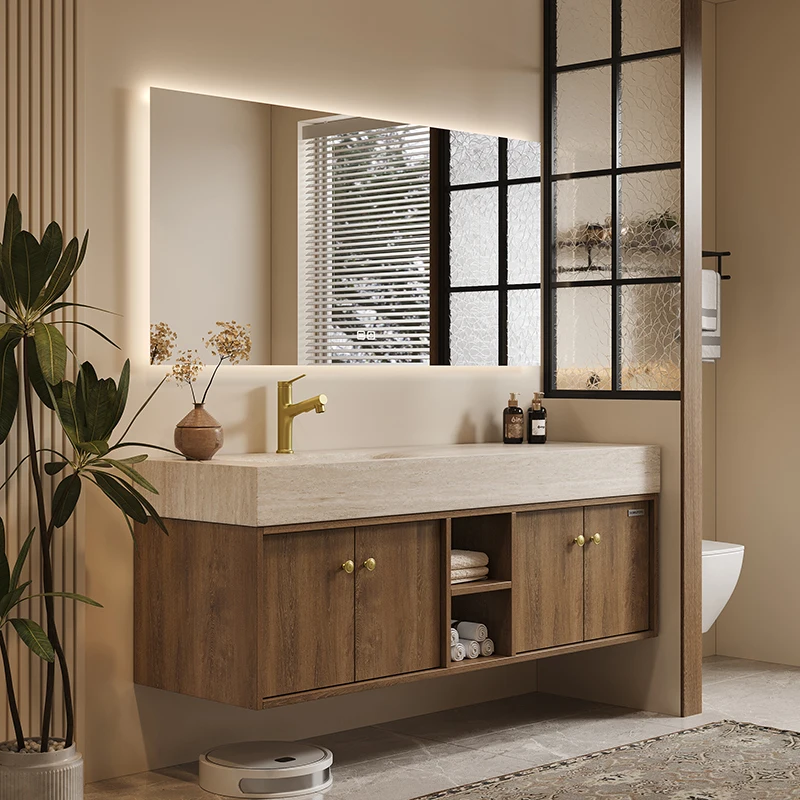 Custom Chinese Factory Sale High End Modern Mirror Cabinets Wall Mounted Vanity With Plywood Bathroom Cabinet