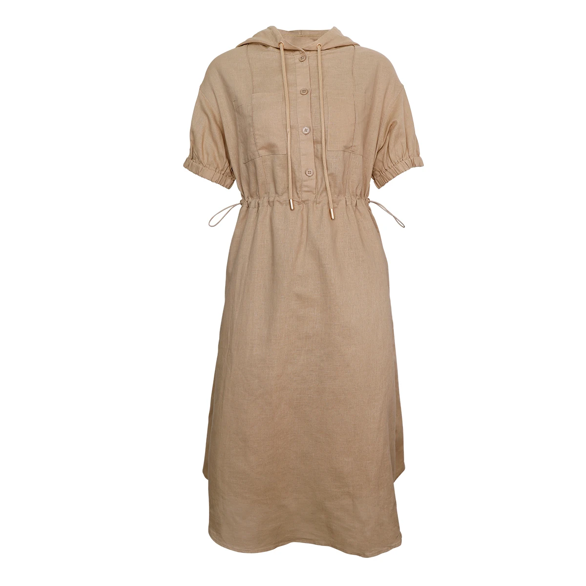 K1622X Luxury Hooded 100% Ramie Dresses For Ladies Linen Long Dress Women Women Dresses Clothing Manufacturers
