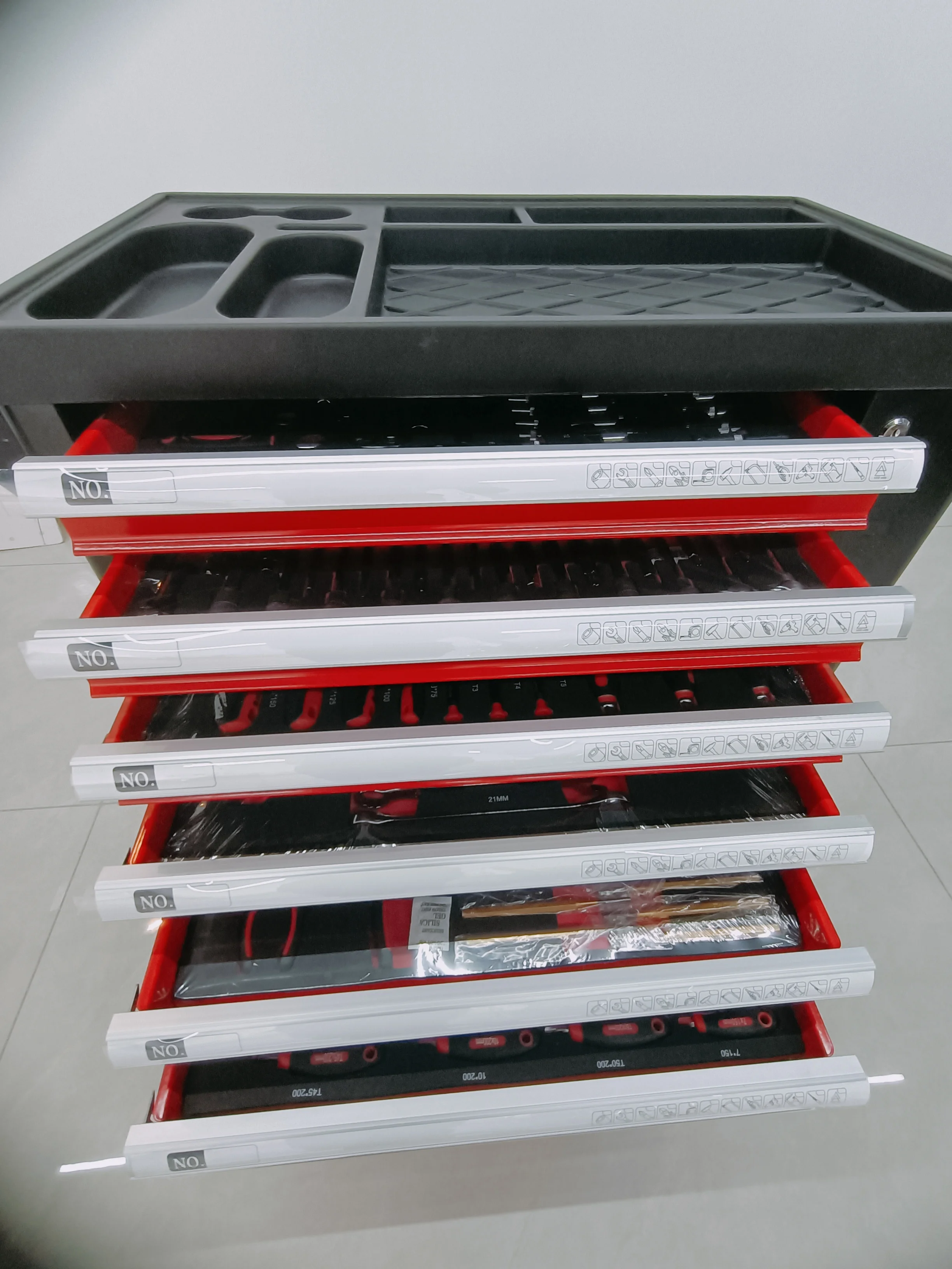 CE Certified 7-Drawer Rolling Toolbox High Quality Metal Chest 201 Pcs Tool Kit Auto Repair Workshop Trolley Cabinet Cart OEM