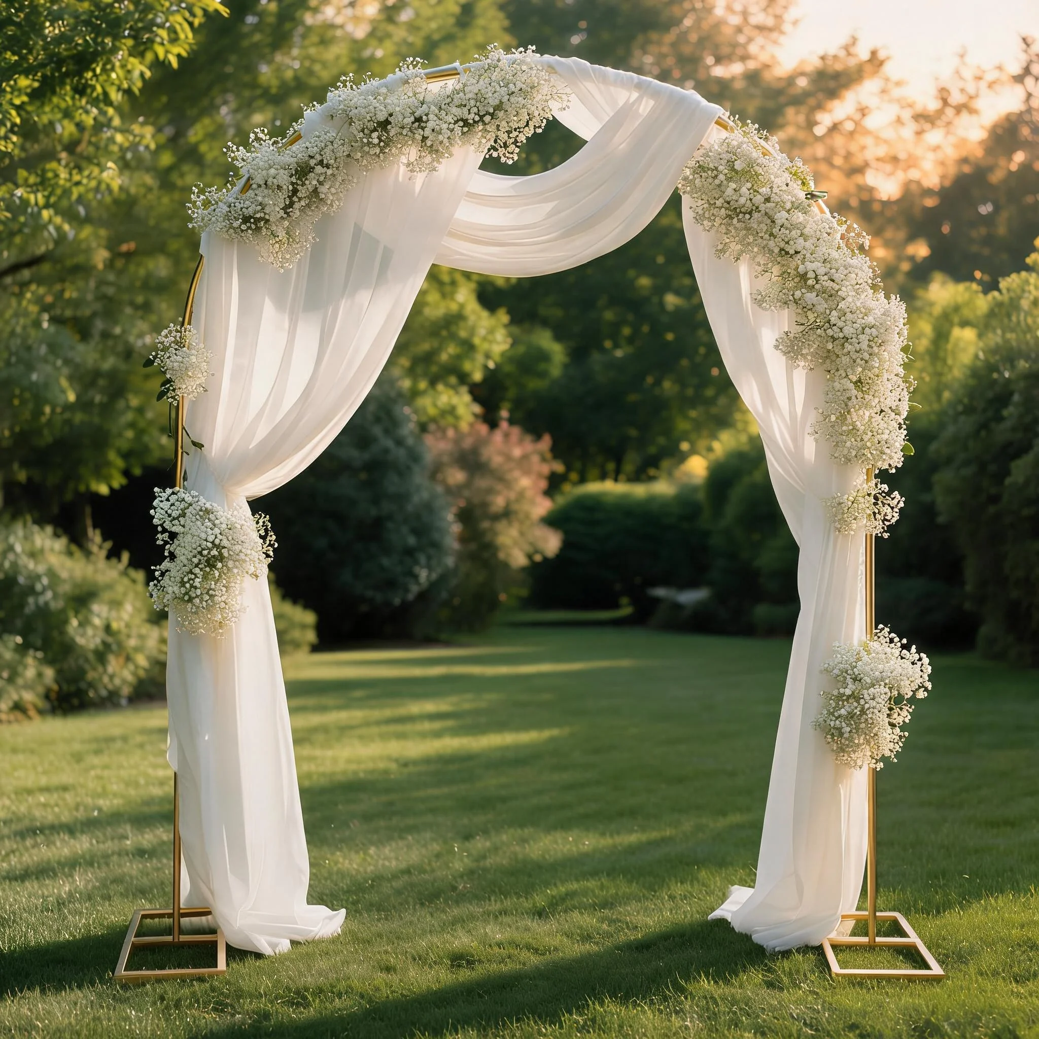1 Pièce Support d'arche de mariage doré 2,1*2,4m/6,88*7,87FT, Arche de ballons pour décoration de fête, Support de toile de fond, Anneau pour guirlande de fleurs DIY, Accessoires de photomaton