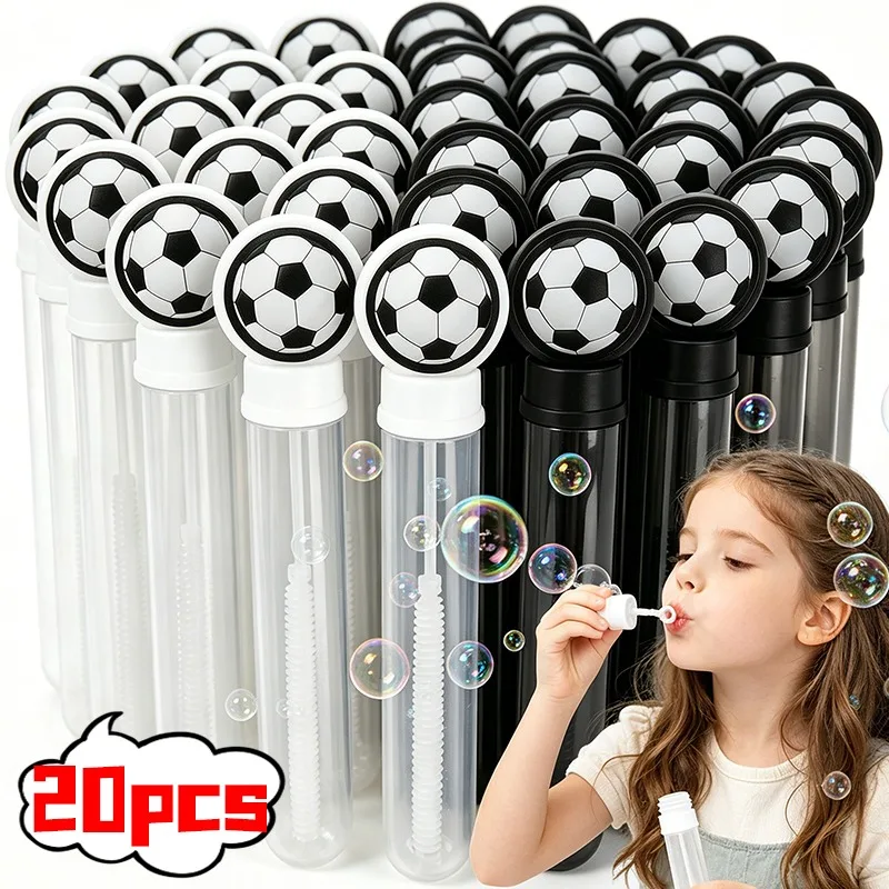 20/1 Piezas Mini Varitas de Burbujas de Fútbol, Palitos de Burbujas de Jabón con Temática de Fútbol, Juguetes para Hacer Burbujas para Niños, Recuerdos de Cumpleaños, Artículos para Fiestas Deportivas