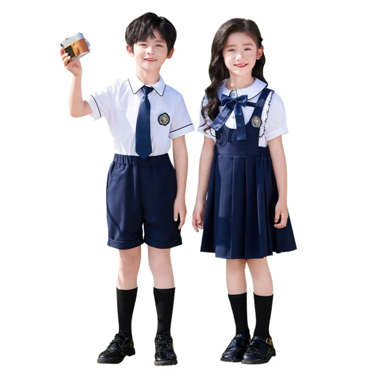 아이 학교 유니폼 소년 셔츠 반바지 세트 여름 대학 스타일 어린이 세트 한국 학생 클래스 의류 세트 그릴 Jk 유니폼