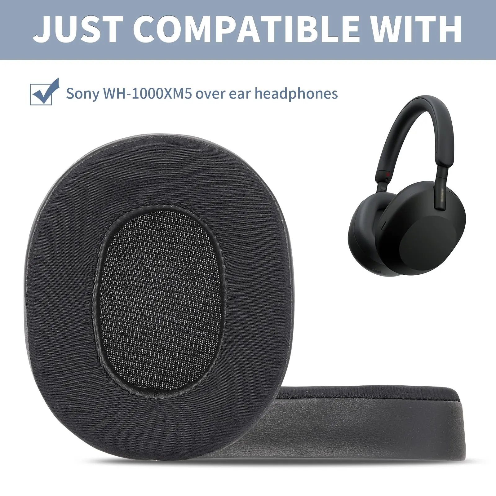 Replacement Earpads for Sony WH-1000XM5 Noise Canceling Headphones, Ear Cushions with Soft Cooling Gel