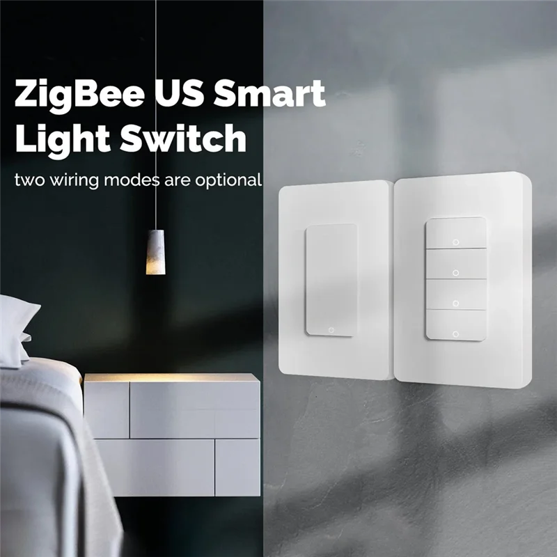A64K Tuya Zigbee Switch Single Fire Zero Fire Universal Switch Remote Timing Control 120Type Pushbutton Wall Switch US Plug