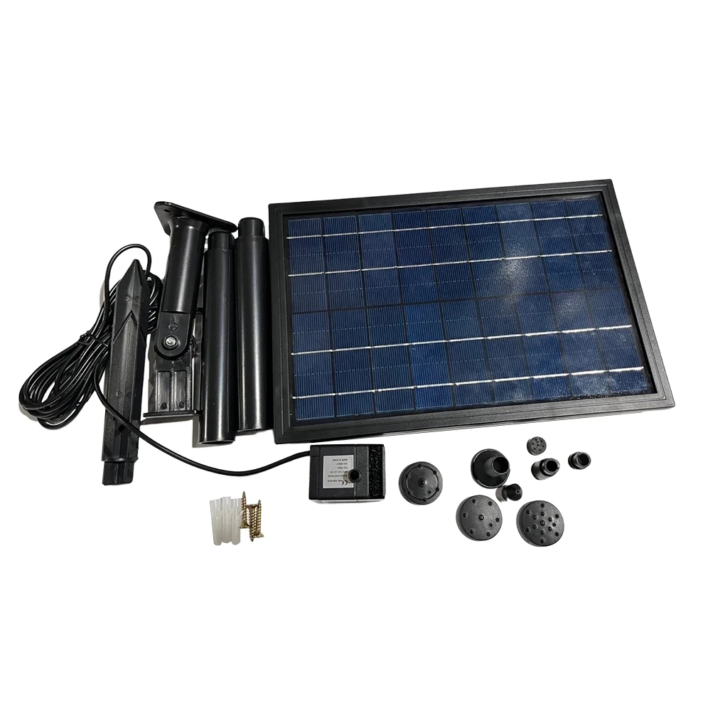 

Солнечный фонтанный насос для улицы 180° ° 5,5 В, 4 насадки, украшение со прудом для птичьей ванны, патио, украшения для аквариума