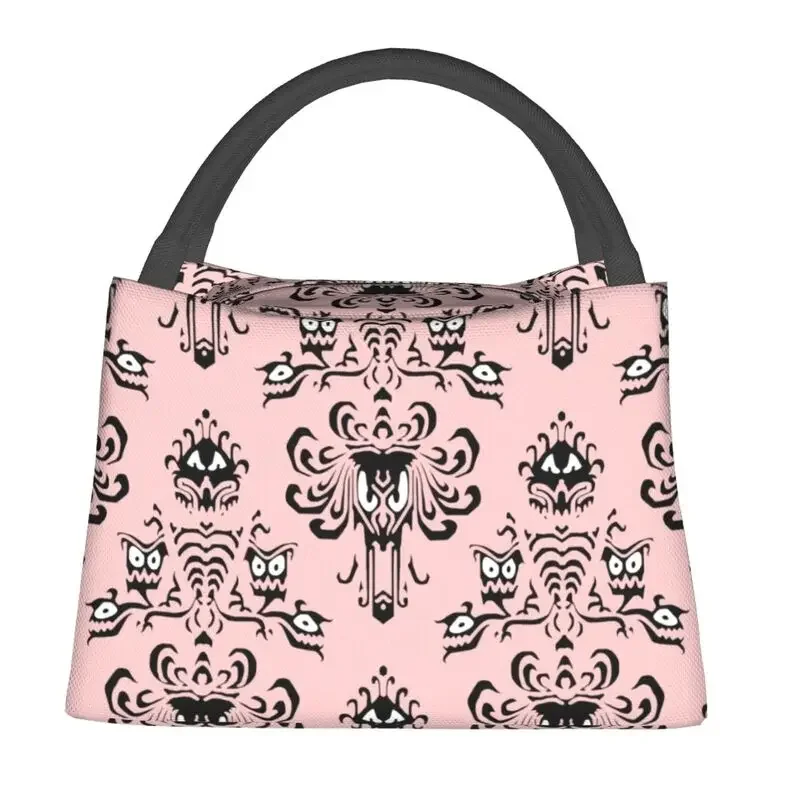 Pink Haunted Mansion Insulated Lunch Bag for Work Office Portable Cooler Thermal Lunch Box Women