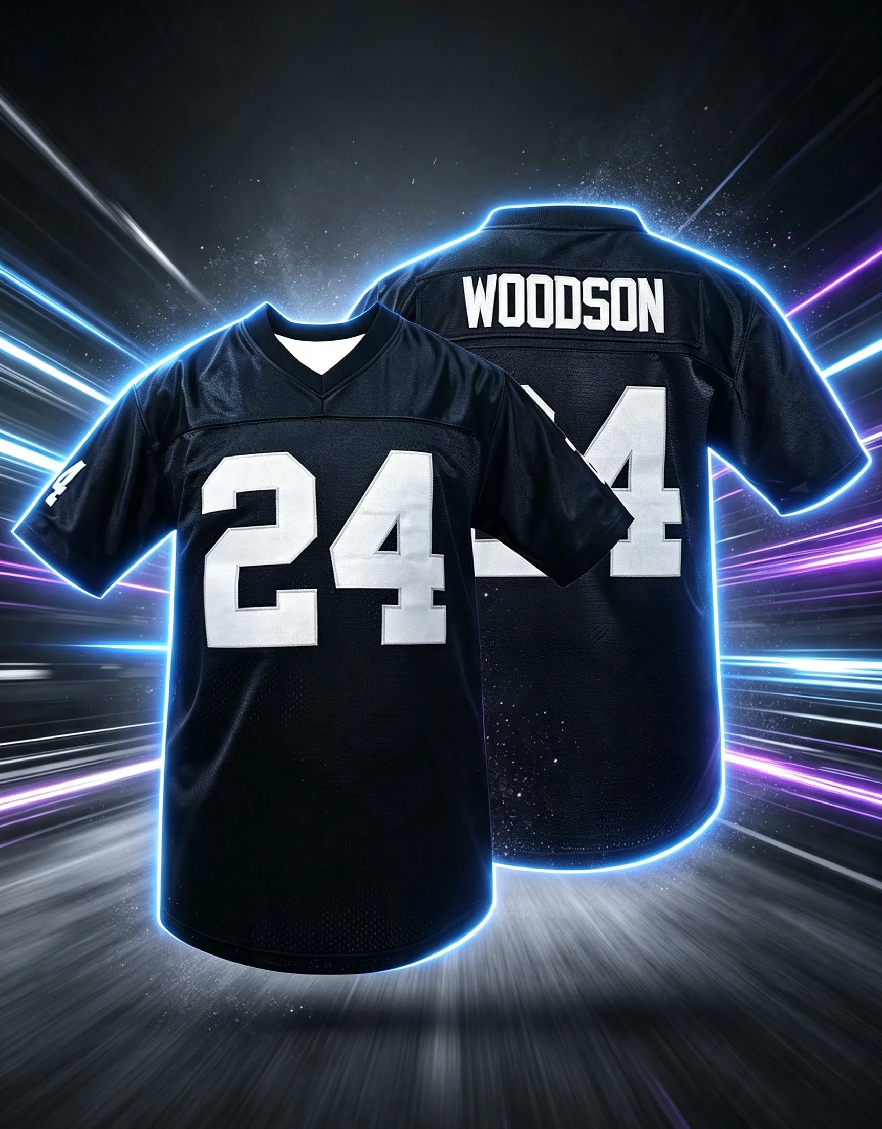 NO.24 Letter Print American Football Jersey Loose Breathable Classic Retro Fashion T-shirt Adults Soccer Uniform Sweatshirt Moto