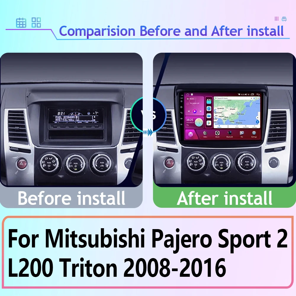 Android 13 For Mitsubishi Pajero Sport 2 L200 Triton 2008-2016 Car Radio Multimedia Player Navigation Stereo GPS 5G NO 2 DIN DVD