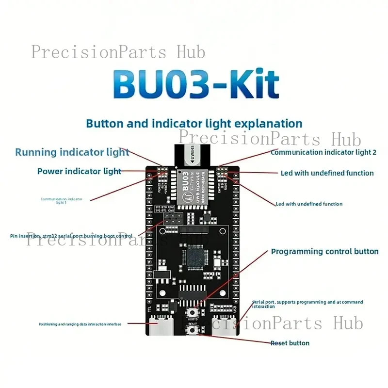 UWB Indoor Bidirectional Ranging and Positioning Module BU03 Development Board 10cm High- TWR Positioning