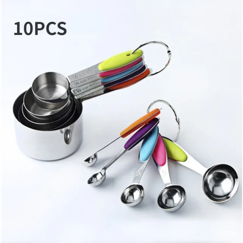 10 stainless steel measuring spoons with scales, measuring cups, measuring spoons set, cake mold baking tools