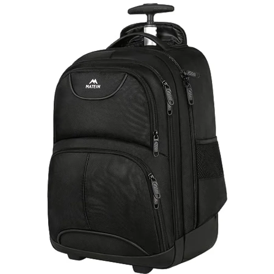

Rolling Backpack, 17 inch Water Resistant Wheeled Laptop Backpack, Carry on Luggage Business Bag, Overnight College Computer Ba